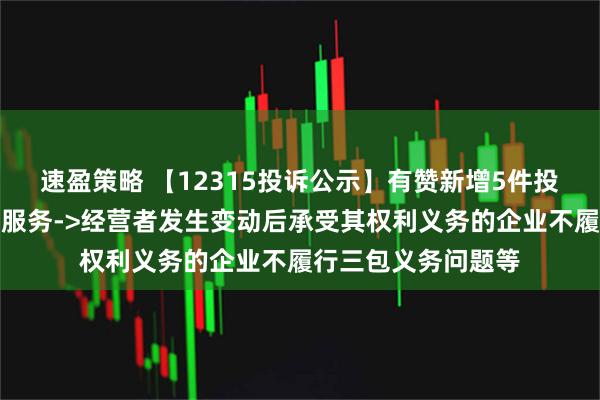 速盈策略 【12315投诉公示】有赞新增5件投诉公示，涉及售后服务->经营者发生变动后承受其权利义务的企业不履行三包义务问题等