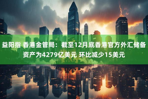 益阳指 香港金管局：截至12月底香港官方外汇储备资产为4279亿美元 环比减少15美元
